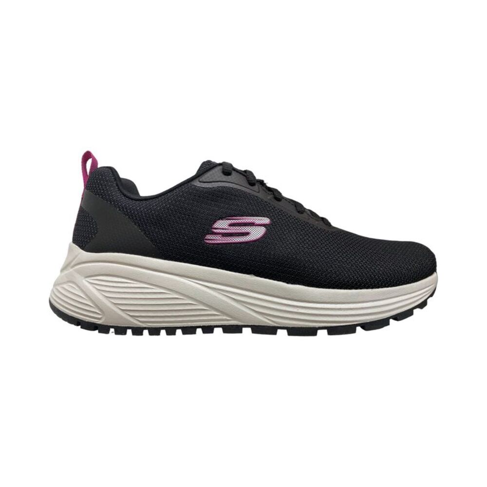Skechers Black Mesh Walking Shoes with Pink Accent